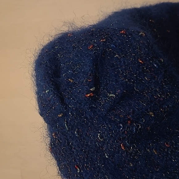 VTG 1970s Haur Hiwa Fuzzy Metallic Detail and Pleated Shoulders Sweater - Picture 11 of 14